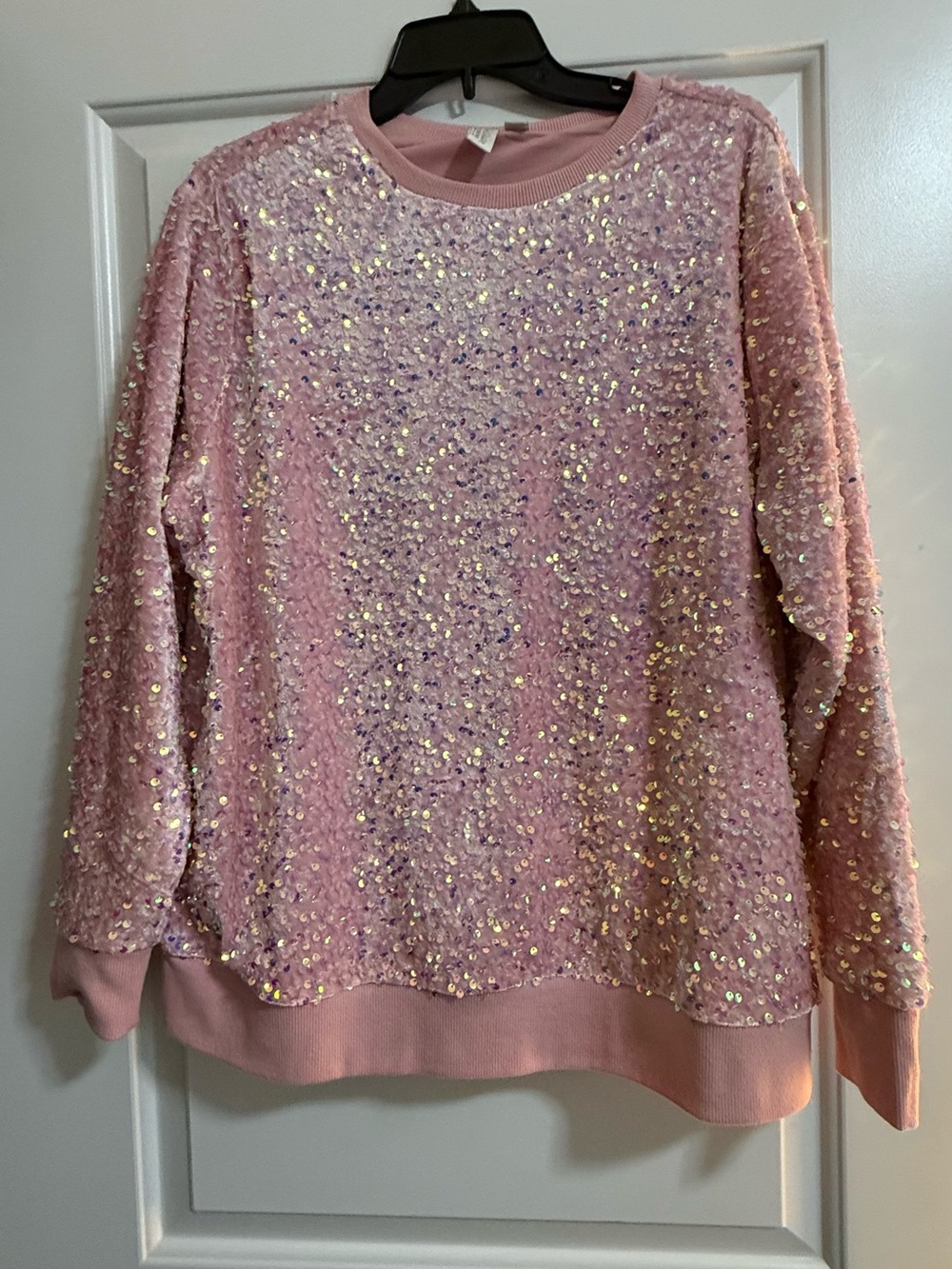 Cato Limited Edition Pink Iridescent Sequin Sweatshirt Top 14/16W NWOT